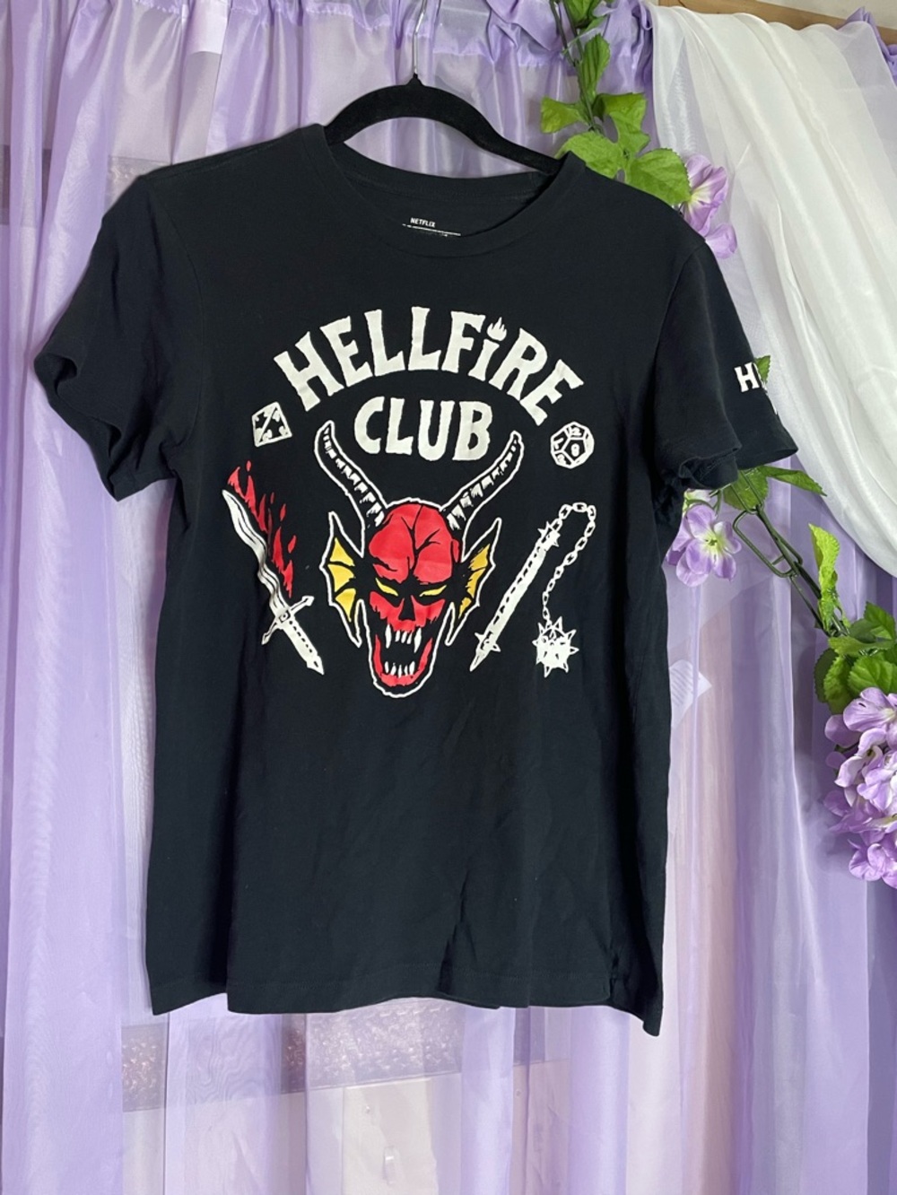 Hellfire Club Graphic Tee - Black with Red & Yellow Devil Print